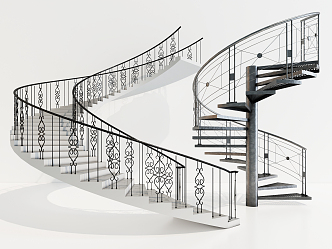 modern revolving staircase 3d model