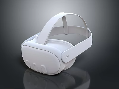 White Commercial VR Headset Equipment With Ergonomic Design And Adjustable Straps 3d model