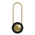 Modern Gold Metal Wall Light With Black Circular Base And Sphere Design
