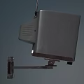 Vintage Retro Wall Mounted Television With Antennas And Black Screen