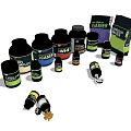 Assorted Sports Nutrition Supplements Including Gainer WPI Jars and Bags