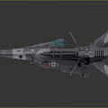 Futuristic Sci Fi Spaceship Model With Sleek Gray Body Twin Wings And Advanced Thrusters