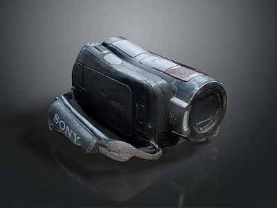 Sony Digital Vintage Handheld Camcorder With Classic Lens And Retro Body Design 3d model