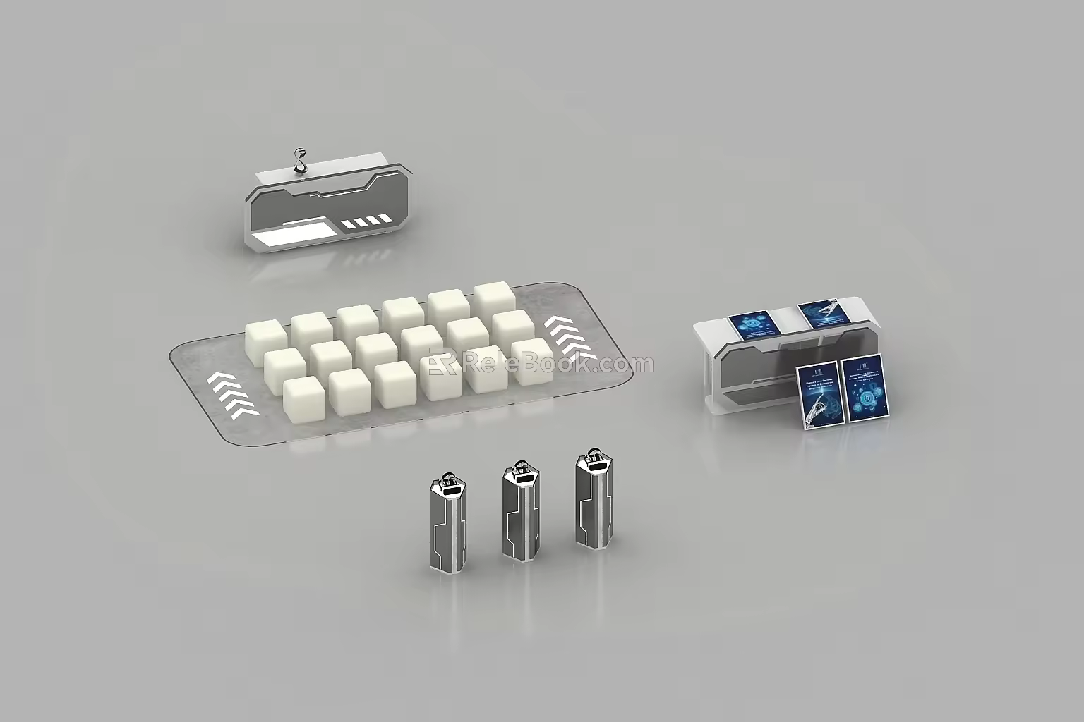 Reception Desk Display Desk Display Cabinet 3d model