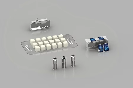 Reception Desk Display Desk Display Cabinet 3d model