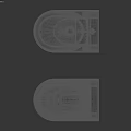 Wall Mounted White Toilet With Black Lid And Bidet On Grey Wall Background