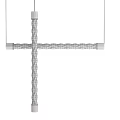 Modern Cross Shaped Chandelier With Woven Design And Golden Accents For Contemporary Interior Decor