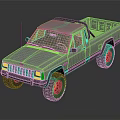 Gray Pickup Truck With Roof Rack Black Tires And Front Grille Design