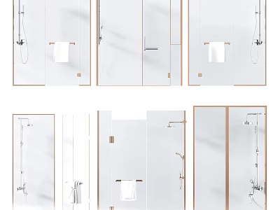 Modern Shower Sauna Interior Design With Glass Enclosure Steam Room And Fixtures 3d model