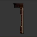 Classical Brown Double Door Furniture With Decorative Frame Columns And Glass Panes