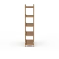 Modern Light Wood Bookshelf with Multiple Open Shelves and Minimalist Space Saving Design