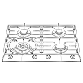 Modern Gas Cooktops With Black And Silver Finish Burners Control Knobs And Smooth Surface 3d model