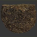 Brown Textured Sphere Crafted From Natural Dried Fibers On Dark Background