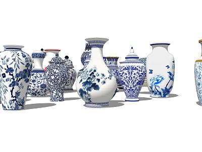 Chinese ceramic ware blue and white porcelain model