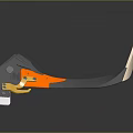Gray And Orange Sports Equipment With Adjustable Straps And Metal Buckle Design