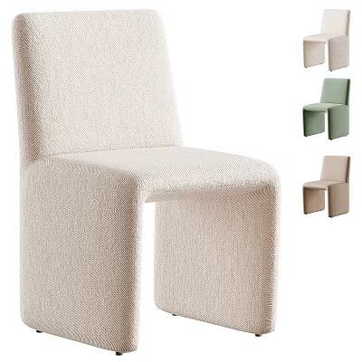 Modern Upholstered Leisure Chair with Neutral Beige Green and Brown Options and Sleek Design 3d model