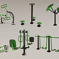 Green And Black Outdoor Sports Equipment Featuring Frame Handles For Fitness Training