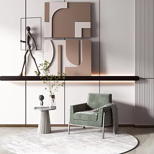 Modern single sofa single chair 3d model