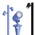 Black Outdoor Spotlights With Modern Design Ground Stake And Wall Mounted Installation