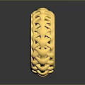 Shiny Gold Circular Ring Featuring Intricate Hollow Design On Gray Background With Reflection