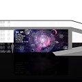 Macau Shop Window Display With Multilingual Greetings And Starry Galaxy Design 3d model