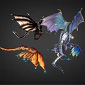 Vibrant Colorful Fantasy Dragons With Detailed Wings And Mythical Creature Features