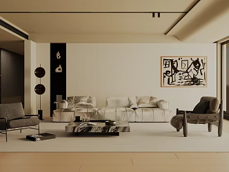 modern living room 3d model