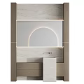 Modern Washbasin Interior Design With Marble Counter Mirror Cabinet And Faucet