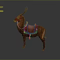 Game Movie Character Brown Deer With Orange Saddle In Gray Background