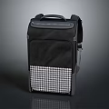 Stylish Black Backpack with Houndstooth Pattern Bottom Handle and Shoulder Straps 3d model