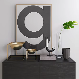 Modern Decorative Cabinet Combination Modern Cabinet Home Furniture Decorative Cabinet Candlestick Ornaments Vase Decorative Painting Side Cabinet Entrance Cabinet 3d model
