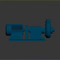 Blue Industrial Mechanical Equipment With Electric Motor Pump And Base Structure 3d model