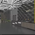 Modern Gym Interior With Fitness Equipment Hexagon Pendant Lights Black Floors Yellow Markings