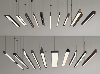 Office chandelier long chandelier 3d model