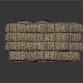 Structural Stone Masonry Architectural Component With Stacked Square Rough Textured Blocks