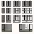 Various Modern Window Designs With Glass Panels And Frame Styles 3d model