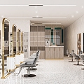 Light Luxury Barber Shop Hairdressing Shop Beauty Salon Hair Shop Hair Cutting Chair 3d model