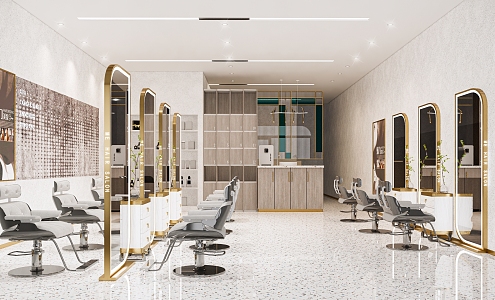 Light Luxury Barber Shop Hairdressing Shop Beauty Salon Hair Shop Hair Cutting Chair 3d model