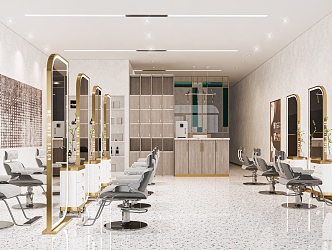 Light Luxury Barber Shop Hairdressing Shop Beauty Salon Hair Shop Hair Cutting Chair 3d model