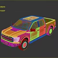 Red Pickup Truck With Double Cab Design Sporty Tires And Modern Front Grille