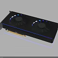 High Performance Graphics Card With Dual Fans Blue LED Lighting And Black Design