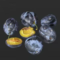 Fresh Ripe Dark Purple Plums Whole and Halved Showing Juicy Yellow Flesh on Black Background