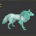 Detailed 3D Rendered White Wolf Statue With Realistic Fur And Standing Pose