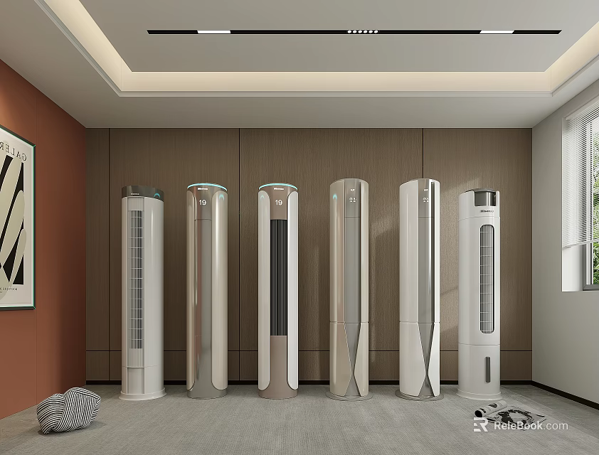 Modern Air Conditioner Fans In Various Styles With Sleek Design For Indoor 3d model 