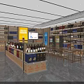 Modern Tobacco And Alcohol Store Interior With Shelves Wines Tobacco Products Display Cabinets And Chairs