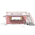Pink Container Shop Cups N Cuties With Staircase And Ice Cream Cone Design