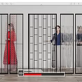 Stylish Modern Room Dividers Featuring Geometric Grilles Perforated Panels And Hanging Lines With People Behind