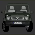 Green SUV Vehicle With Boxy Design Roof Rack Black Wheels And Front Grille