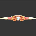 Fantasy Ornate Red And Gold Glowing Sword With Intricate Decorative Patterns