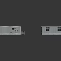 Multiple Light Colored Modular Container Buildings With Gray Roofs And Metal Structures